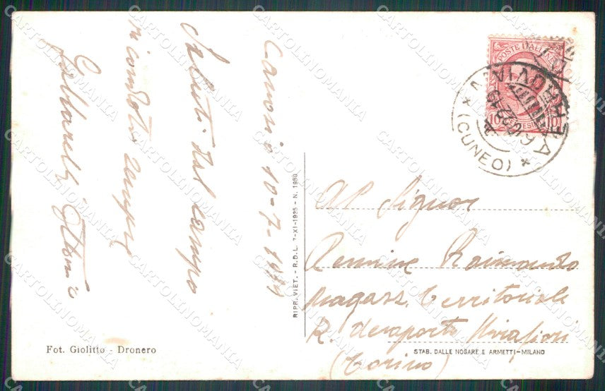 Cuneo Canosio Panorama Valle Macra Maira cartolina MT5996 – retro
