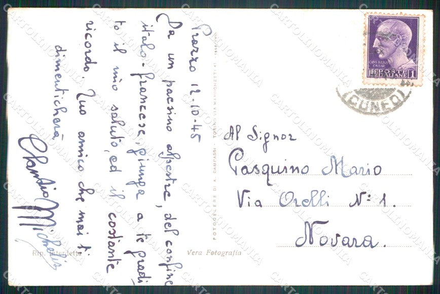 Cuneo Prazzo Inferiore Valle Macra Maira Foto cartolina MT6001 – retro