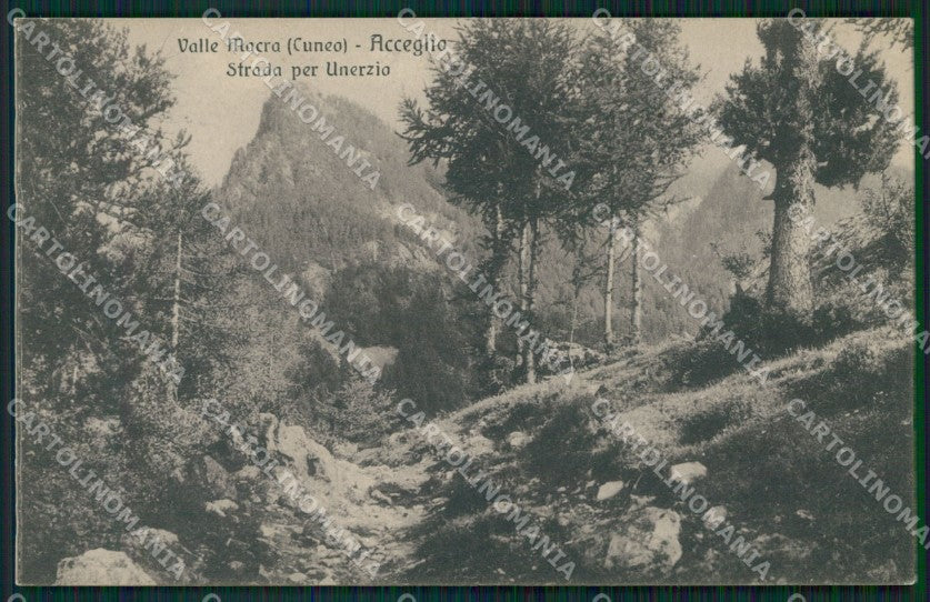 Cuneo Acceglio Strada per Unerzio Valle Macra Maira cartolina MT6012 – fronte