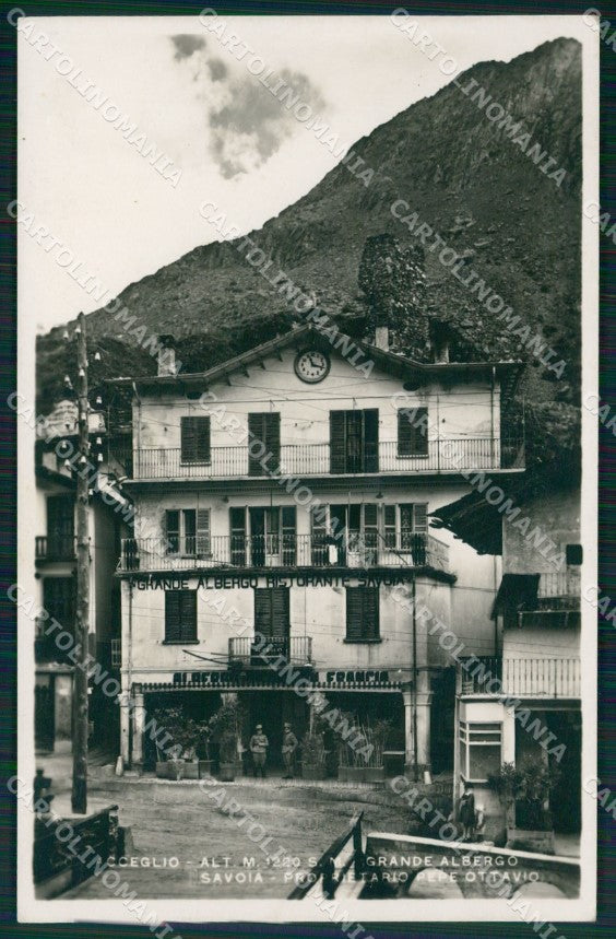 Cuneo Acceglio Valle Macra Grande Albergo Savoia Foto cartolina MT6033 – fronte