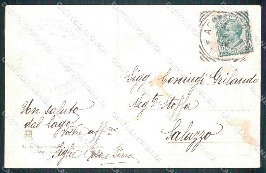 Cuneo Acceglio Valle Macra Lago Visaisa cartolina MT6056 – retro