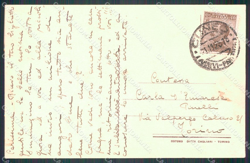 Cuneo Caraglio Palazzasso cartolina MT6068 – retro