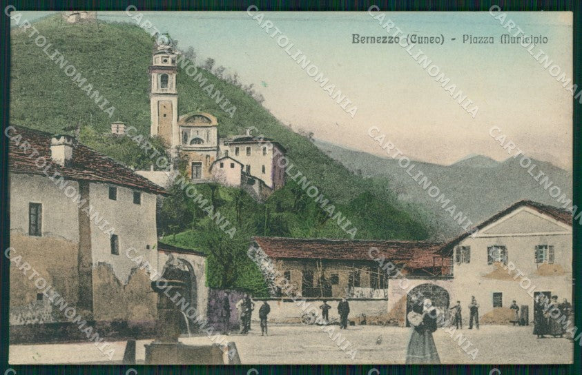 Cuneo Bernezzo Piazza Municipio cartolina MT6074 – fronte