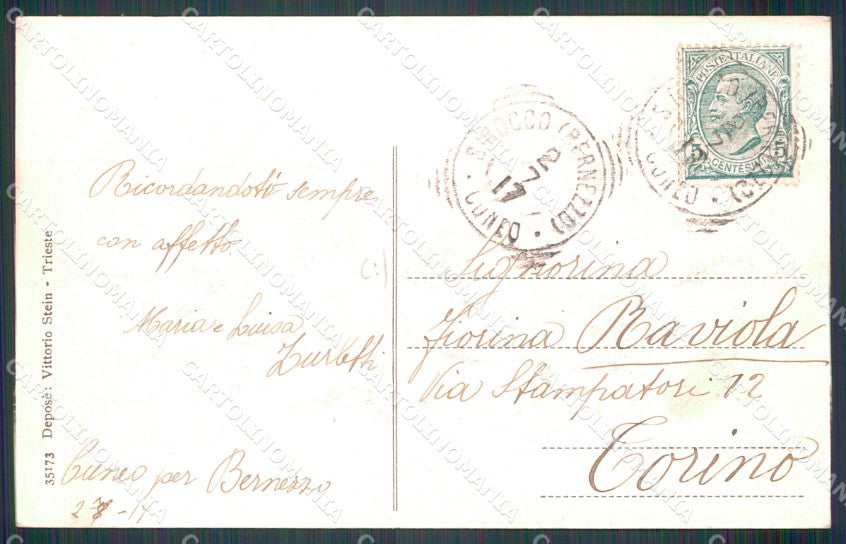 Cuneo Bernezzo Piazza Municipio cartolina MT6074 – retro