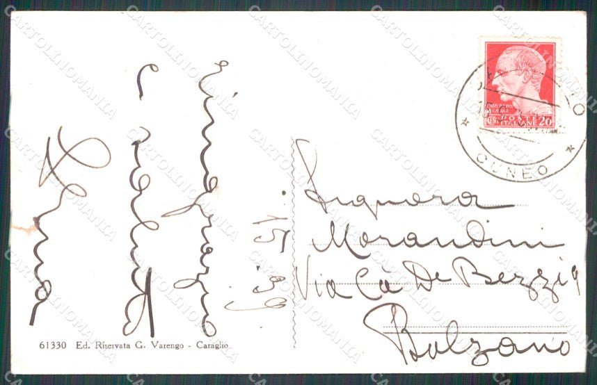 Cuneo Caraglio Panorama cartolina MT6082 – retro