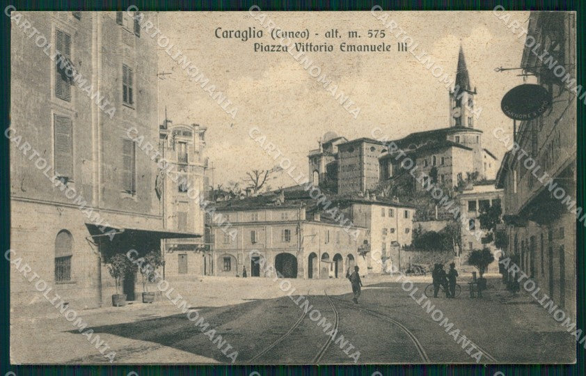 Cuneo Caraglio Piazza Vittorio Emanuele III cartolina MT6093 – fronte