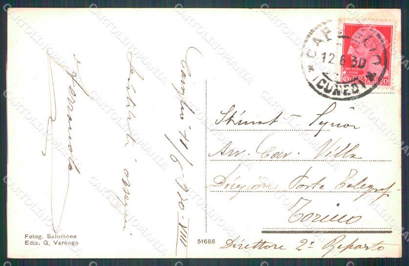 Cuneo Caraglio Piazza Vittorio Emanuele cartolina MT6096 – retro