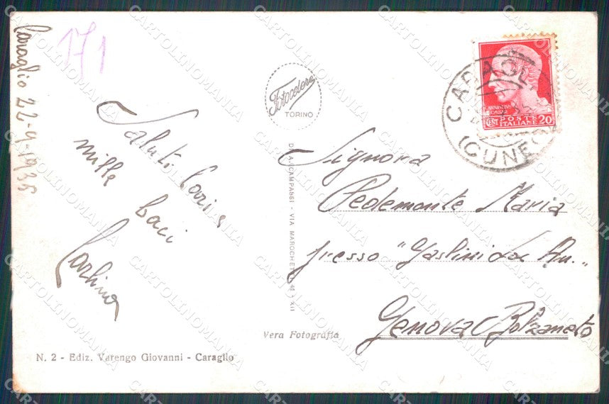 Cuneo Caraglio Foto cartolina MT6135 – retro