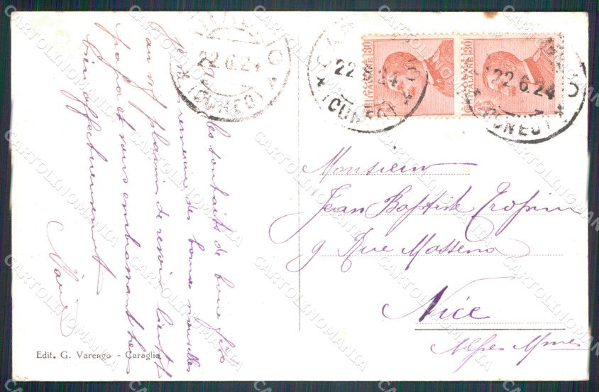 Cuneo Caraglio Collina del Castello cartolina MT6136 – retro