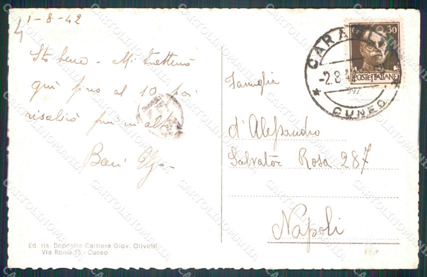 Cuneo Caraglio Panorama cartolina MT6138 – retro
