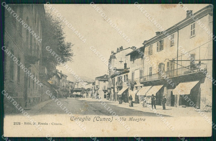 Cuneo Caraglio Via Maestra cartolina MT6142 – fronte