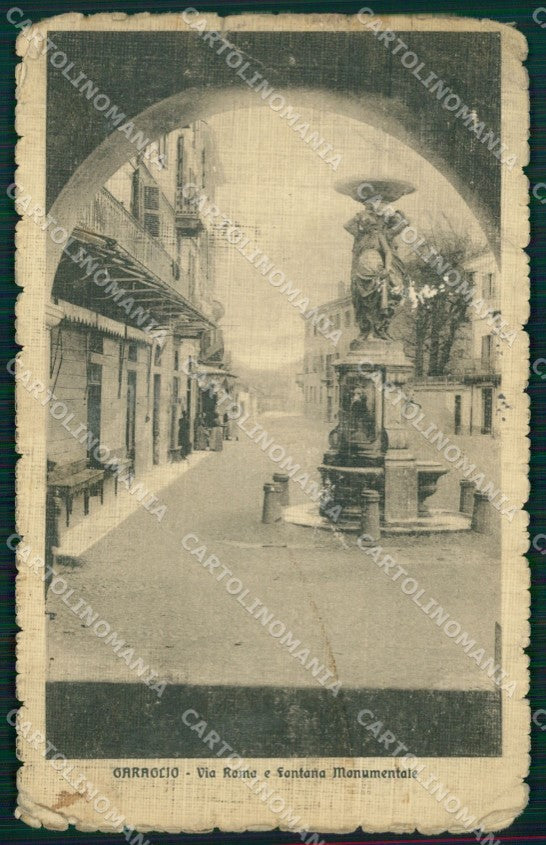 Cuneo Caraglio Via Roma PIEGHE STRAPPINI ABRASA cartolina MT6148 – fronte