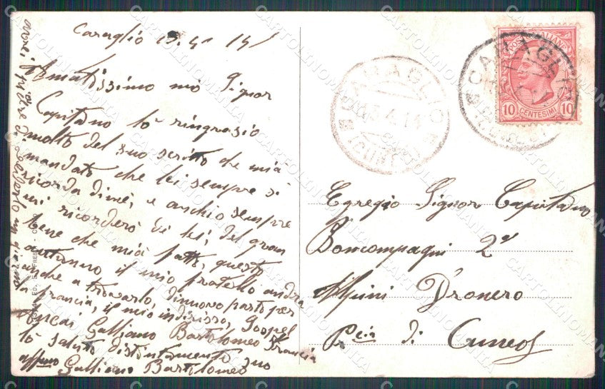 Cuneo Caraglio Piazza Cavour cartolina MT6164 – retro
