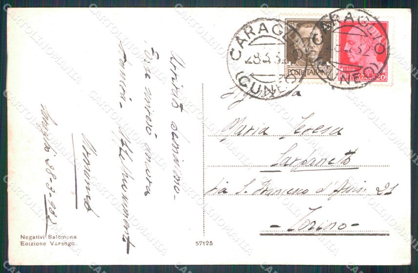 Cuneo Caraglio Panorama cartolina MT6175 – retro