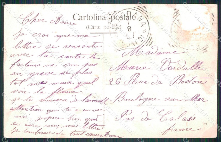 Cuneo Valgrana Via Vittorio Emanuele III Salomone PIEGHINE Foto cartolina MT6188 – retro