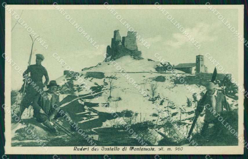 Cuneo Valgrana Montemale Nevicata Sci cartolina MT6200 – fronte