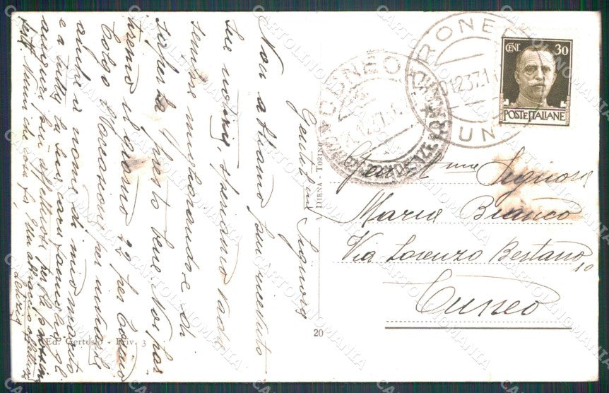 Cuneo Valgrana Montemale Castello cartolina MT6204 – retro