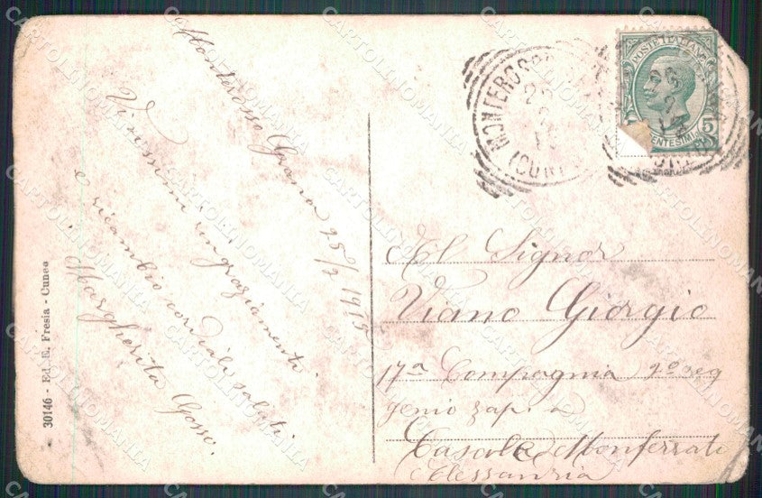 Cuneo Valle Grana Monterosso PIEGHE ANGOLO ROTTO cartolina MT6211 – retro