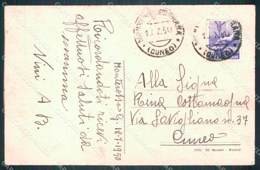 Cuneo Valle Grana Monterosso Chiesa Parrocchiale cartolina MT6219 – retro