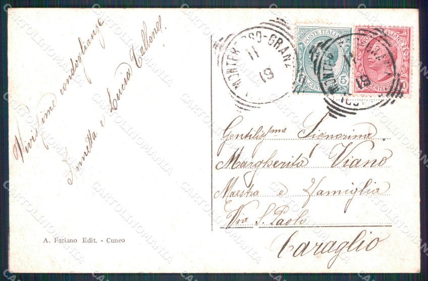 Cuneo Valle Grana Monterosso San Pietro cartolina MT6233 – retro