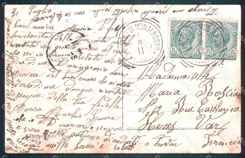Cuneo Valle Grana Monterosso San Pietro Bedale Ponte di Villa cartolina MT6235 – retro