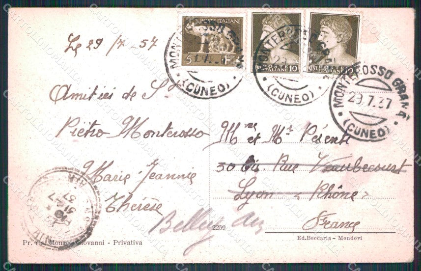 Cuneo Valle Grana Monterosso San Pietro Chiesa Parrocchiale cartolina MT6238 – retro