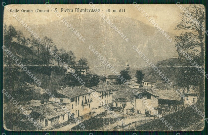 Cuneo Valle Grana Monterosso San Pietro PIEGATA cartolina MT6250 – fronte