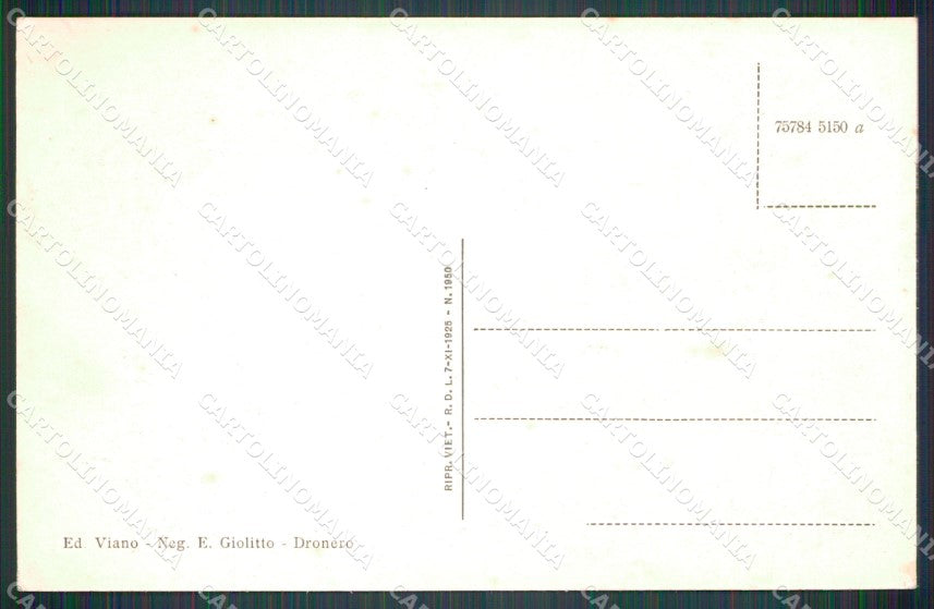 Cuneo Valle Grana Monterosso San Pietro Saretto Albergo Posta cartolina MT6255 – retro