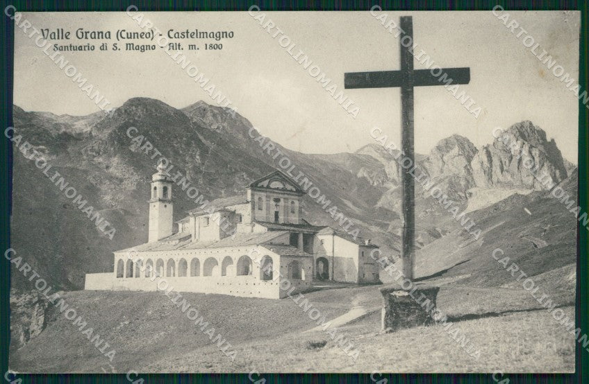 Cuneo Castelmagno Valle Grana Santuario San Magno PIEGA cartolina MT6282 – fronte