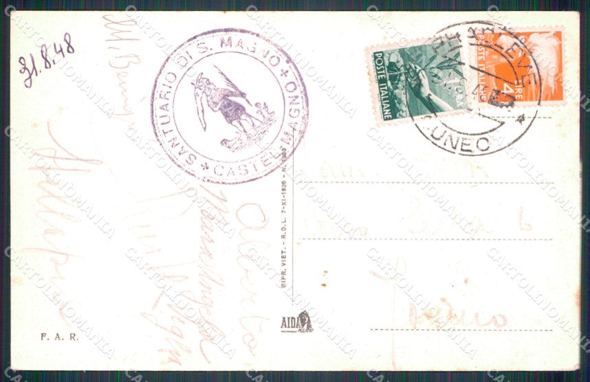 Cuneo Castelmagno Valle Grana Santuario San Magno cartolina MT6288 – retro
