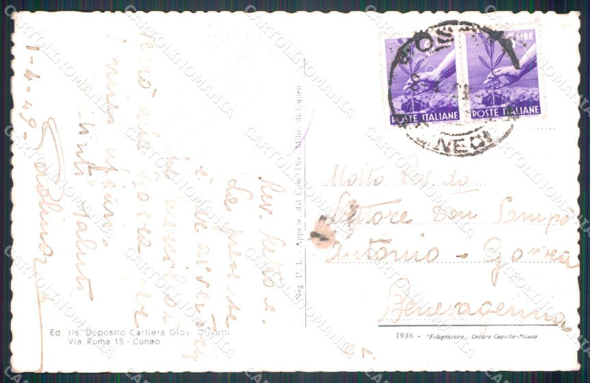 Cuneo Castelmagno Valle Grana Santuario San Magno cartolina MT6289 – retro