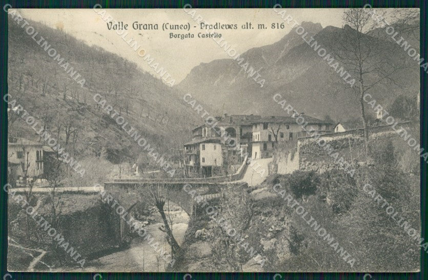 Cuneo Pradleves Borgata Castello PIEGA cartolina MT6304 – fronte