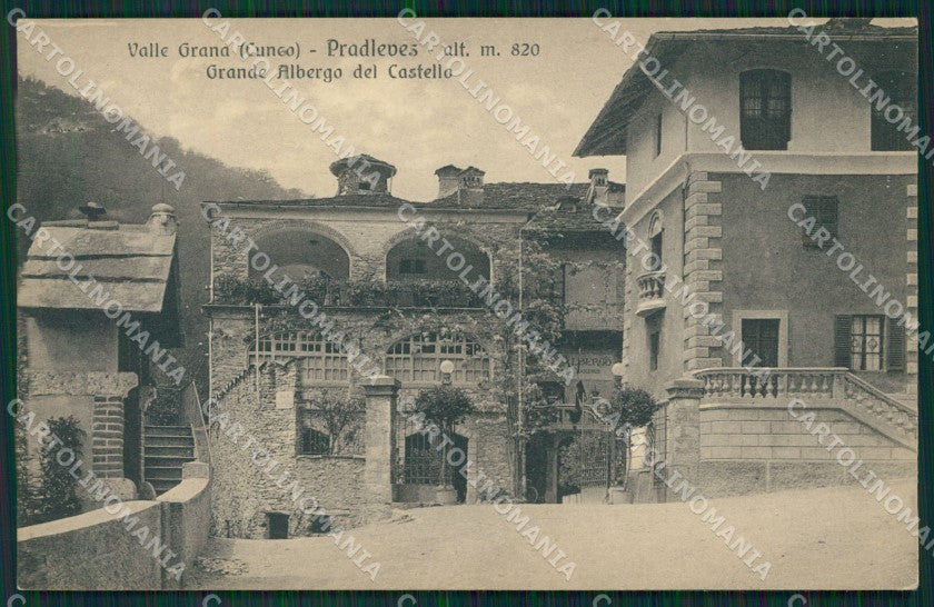 Cuneo Pradleves Albergo del Castello PIEGA cartolina MT6308 – fronte