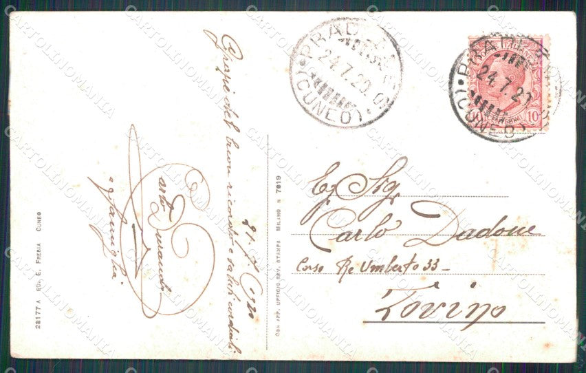 Cuneo Pradleves Albergo del Castello PIEGA cartolina MT6309 – retro