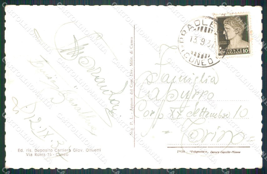 Cuneo Pradleves Chiesa Parrocchiale cartolina MT6327 – retro