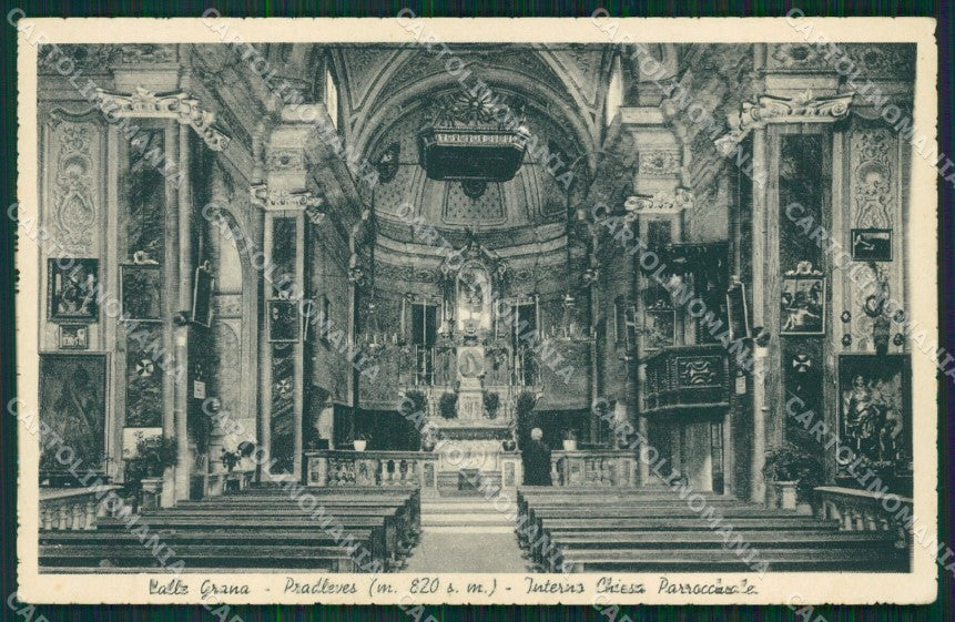 Cuneo Pradleves Interno Chiesa Parrocchiale cartolina MT6331 – fronte