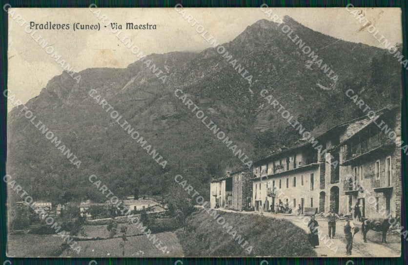 Cuneo Pradleves Via Maestra cartolina MT6335 – fronte
