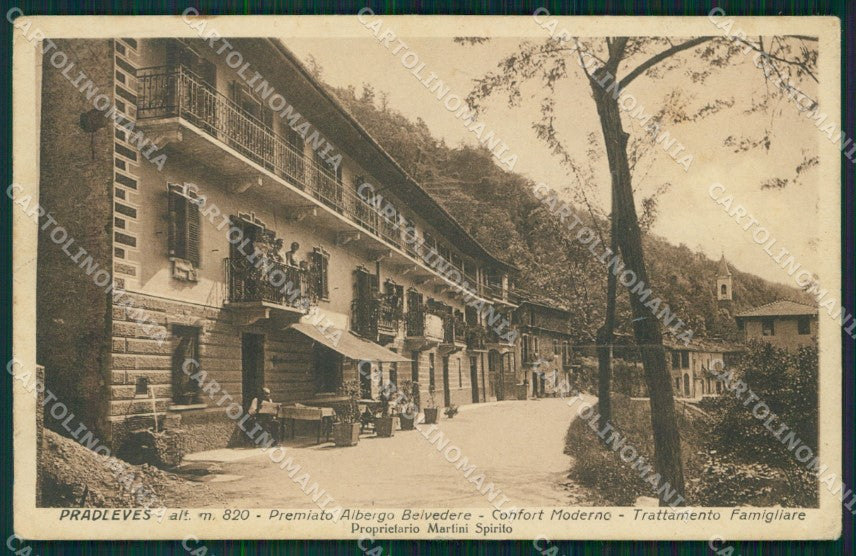 Cuneo Pradleves Albergo Belvedere cartolina MT6341 – fronte