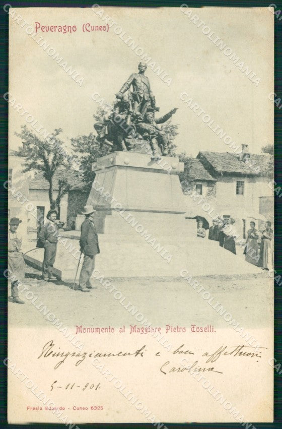 Cuneo Peveragno Monumento Maggiore Pietro Toselli cartolina MT6367 – fronte