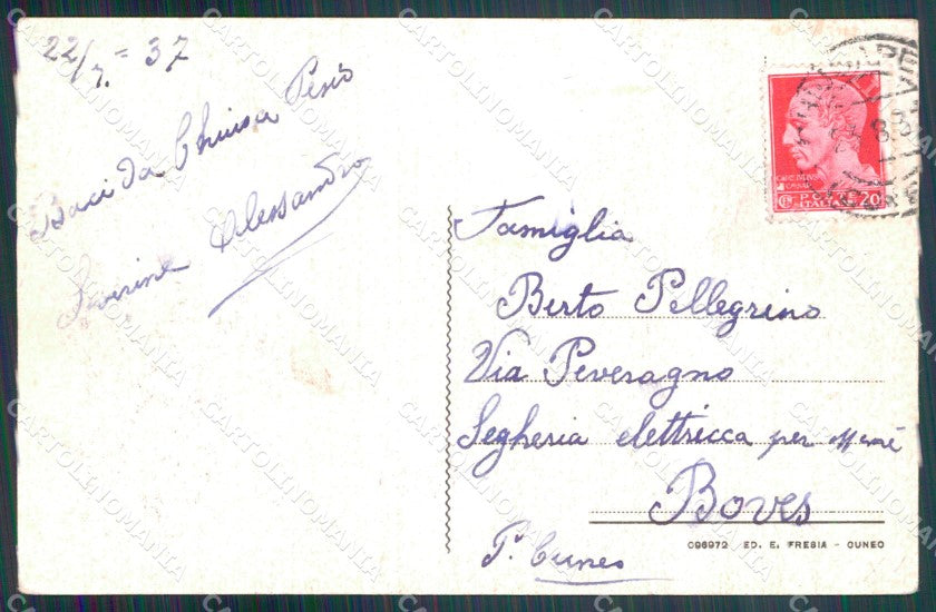 Cuneo Chiusa Pesio Piazza Statuto cartolina MT6375 – retro