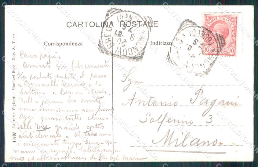 Cuneo Mondovì Stazione PIEGHE cartolina MT6398 – retro