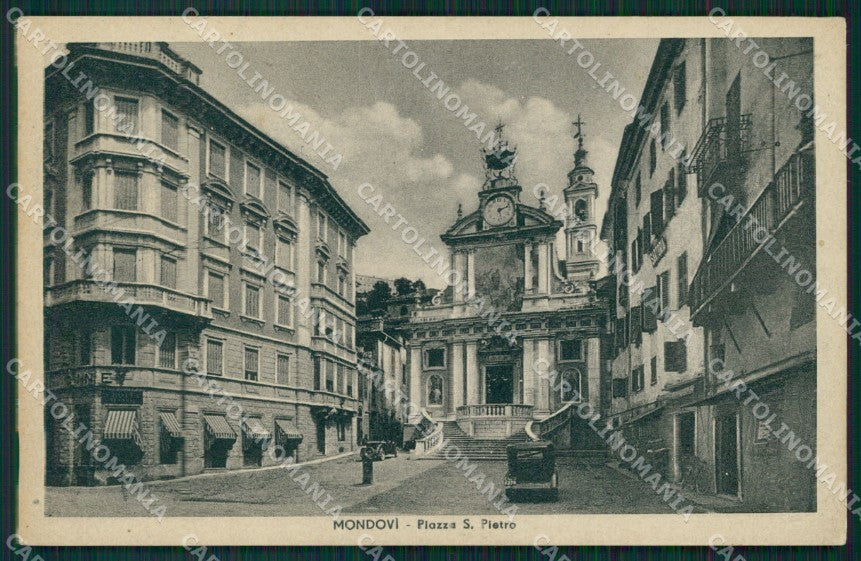 Cuneo Mondovì Piazza Santo Pietro PIEGHINA cartolina MT6419 – fronte