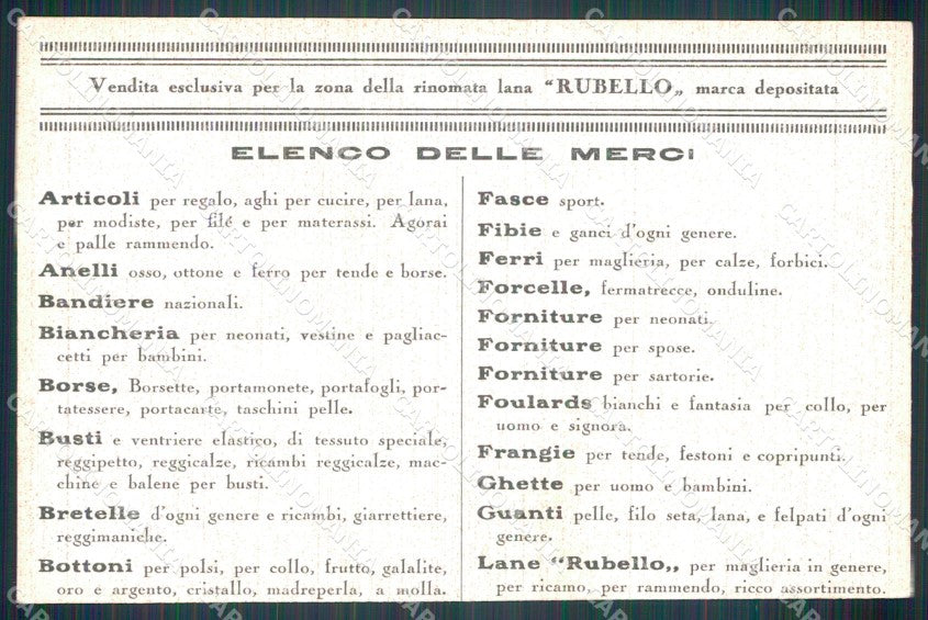 Cuneo Mondovì Via stazione Negozio Merceria cartolina MT6429 – retro