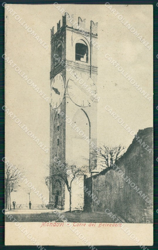 Cuneo Mondovì Torre del Belvedere PIEGA cartolina MT6436 – fronte