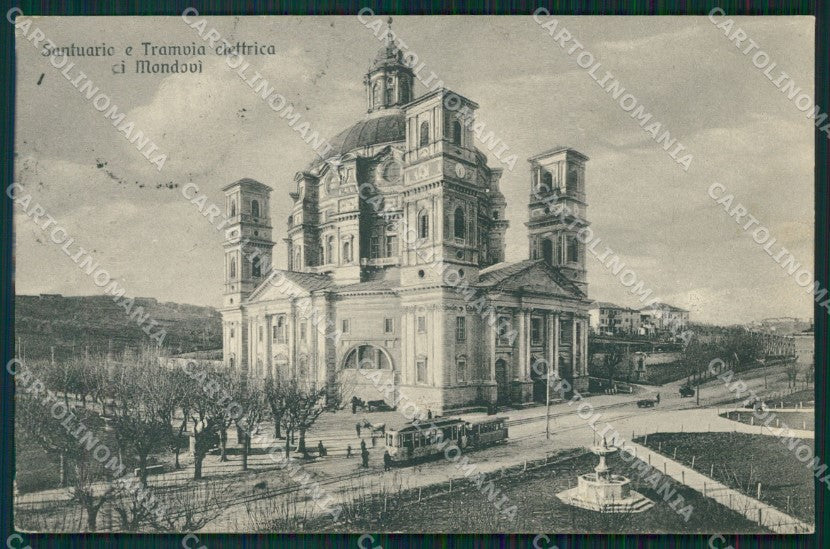 Cuneo Mondovì Vicoforte Santuario di Tram cartolina MT6448 – fronte
