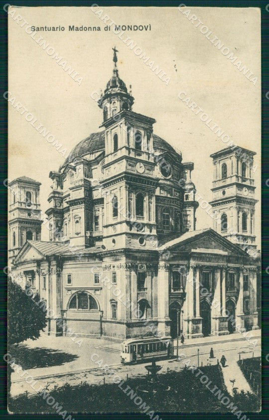 Cuneo Mondovì Vicoforte Santuario di Tram cartolina MT6450 – fronte