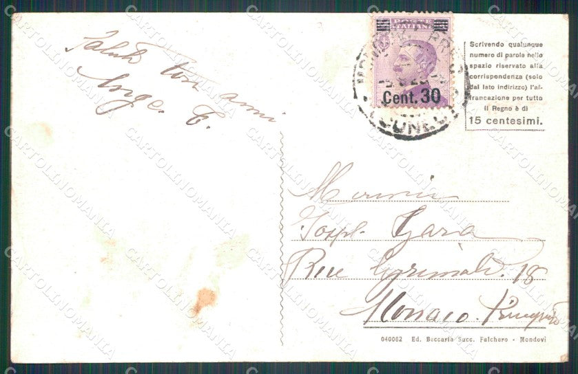 Cuneo Mondovì Monumento Carlo Emanuele I cartolina MT6454 – retro