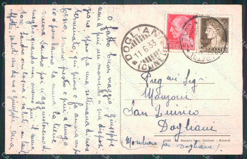 Cuneo Serra Pamparato cartolina MT6463 – retro