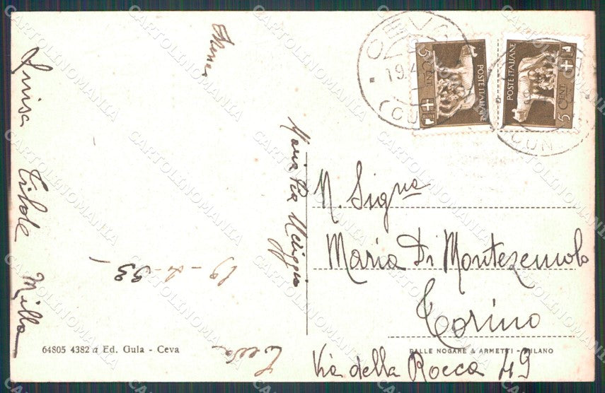 Cuneo Ceva Convento dei Cappuccini cartolina MT6476 – retro