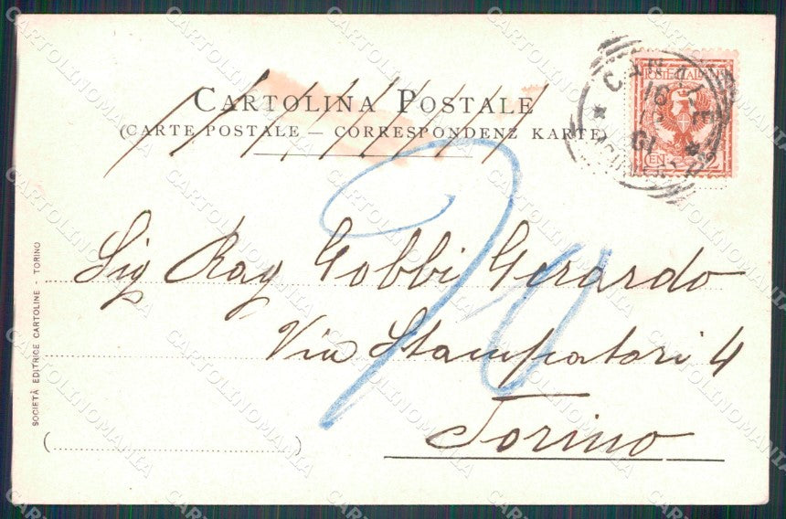 Cuneo Canale Piazza San Bernardino cartolina MT6501 – retro